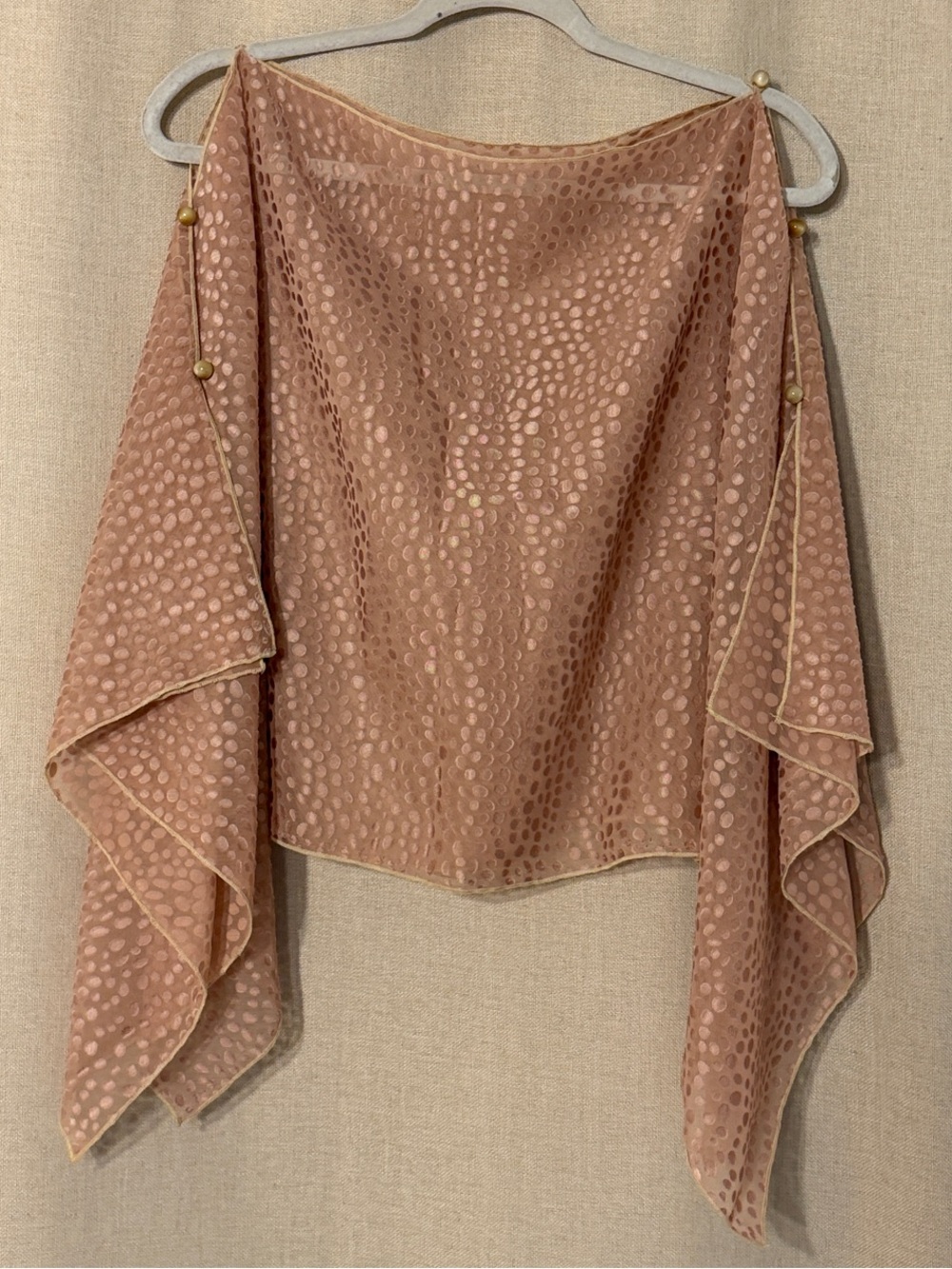 Blush Pink Polka Dot Sheer shawl
